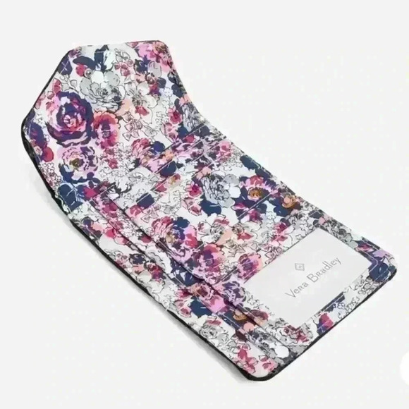 Vera Bradley Ultralight RFID Mini Tri-Fold Wallet in Black NWT - Picture 2 of 4